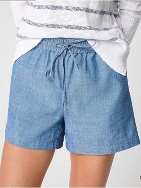 J. Crew Chambray Drawstring Bermudas in Light Indigo Blue Size S
